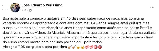 Depoimento autêntico de aluno, print 15