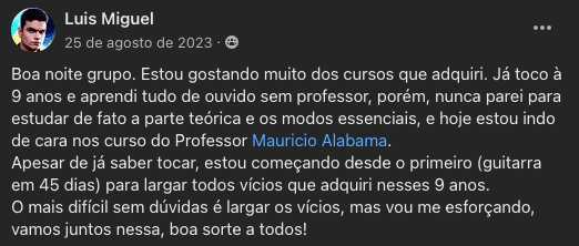 Depoimento autêntico de aluno, print 4